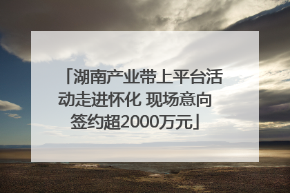 湖南产业带上平台活动走进怀化 现场意向签约超2000万元